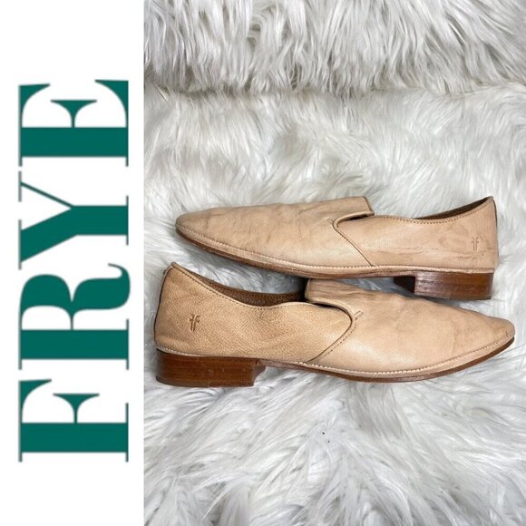 FRYE Ashley Italian Leather Minimalist Loafers Low Heel Slip On Almond Toe, 10 - Picture 11 of 11